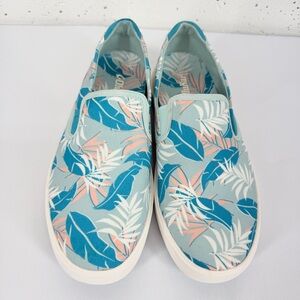 OluKai Lae'ahi Pa'i Men's Size 8.5 Turquoise Blue Tropical Slip-On Sneakers